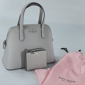 Kate Spade Schuyler Medium Dome Satchel and Wallet Platinum NWT with dust bag